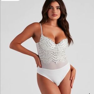 Embroidered bodysuit